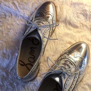 Sam Edelman Silver Oxfords